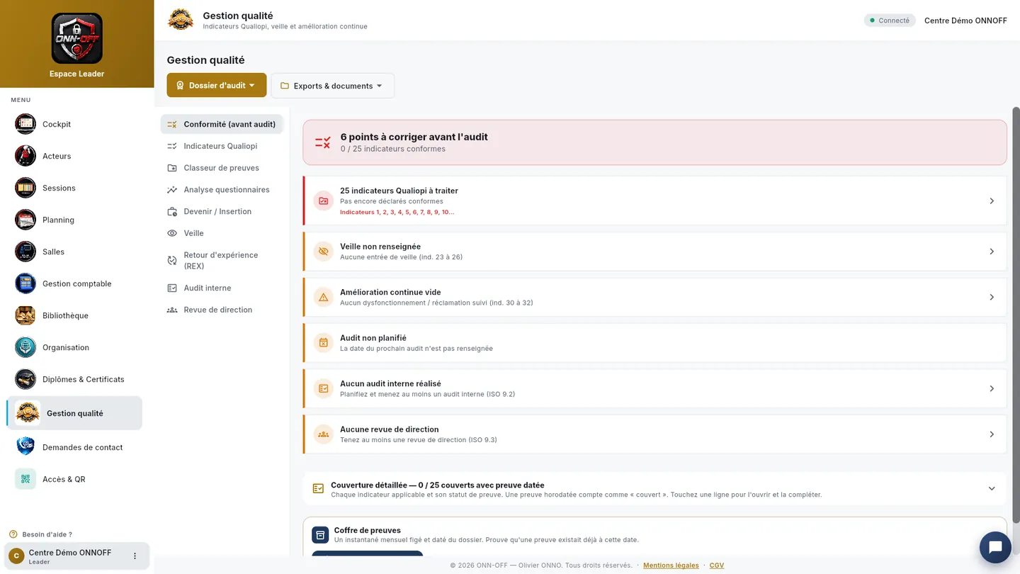 Qualiopi dans l’application ONN-OFF